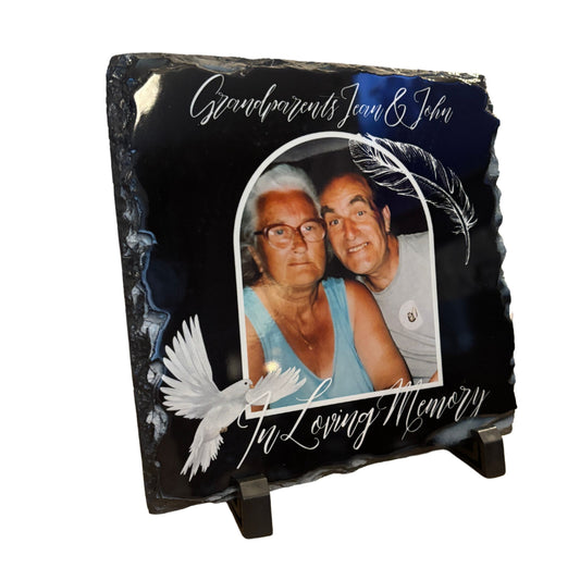 Memorial Photo Slate 20 x 20cm