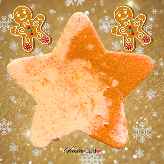 Gingerbread house star shaped bath bomb